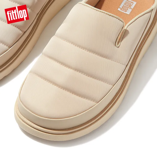 【FitFlop】GEN-FF WATER-RESISTANT FABRIC/LEATHER MULES防水造型木屐鞋/穆勒鞋-女(白石色)