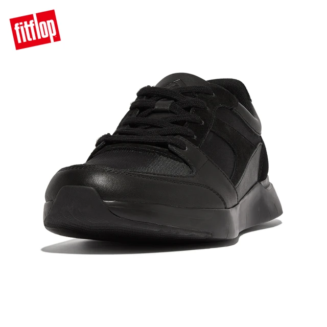 FitFlopFitFlop ANATOMIFLEX MENS MATERIAL-MIX PANEL SNEAKERS時尚百搭繫帶休閒鞋-男(黑色)