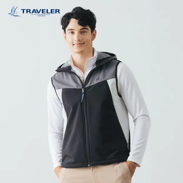 【TRAVELER 旅行者】男款Soft Shell防風撥水保暖背心＿232TR304(Soft Shell／防風／撥水／保暖背心)