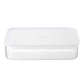 【MUJI 無印良品】可微波密閉式儲存容器 大 約寬20×深24.5×高5.5cm 容量約1150ml