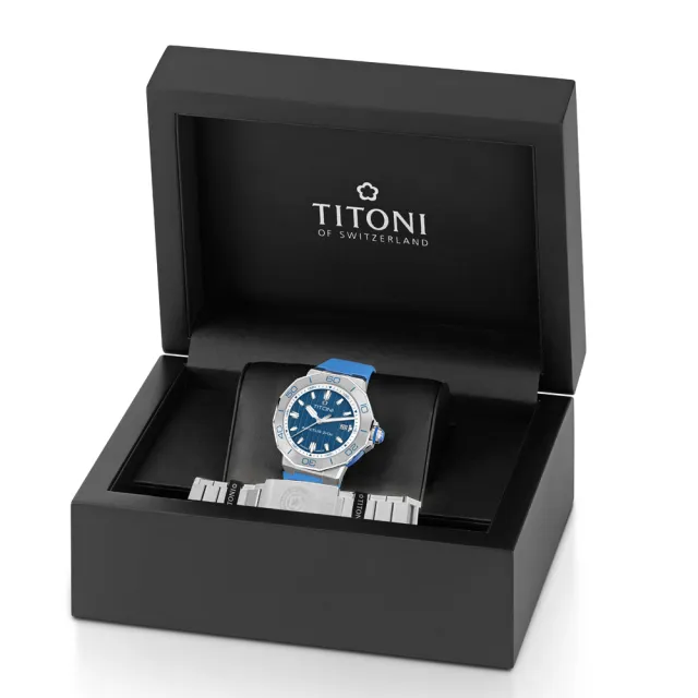 【TITONI 梅花錶】IMPETUS動力系列 陶瓷腕錶/海軍藍43mm(83765 S-FF-709)