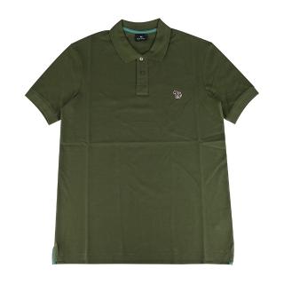 【Paul Smith】彩色斑馬小LOGO純棉珠地布POLO衫(男款/暗綠x青綠)