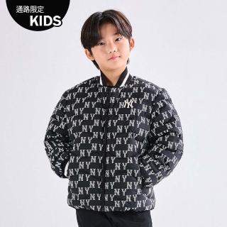 【MLB】童裝 鵝絨外套 輕量羽絨外套 MONOGRAM系列 紐約洋基隊(7ADJM0136-50BKS)