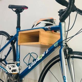 【運動收納哥】實木自行車壁掛架 單車木掛 腳踏車牆架(展示架 停車架 置車架)