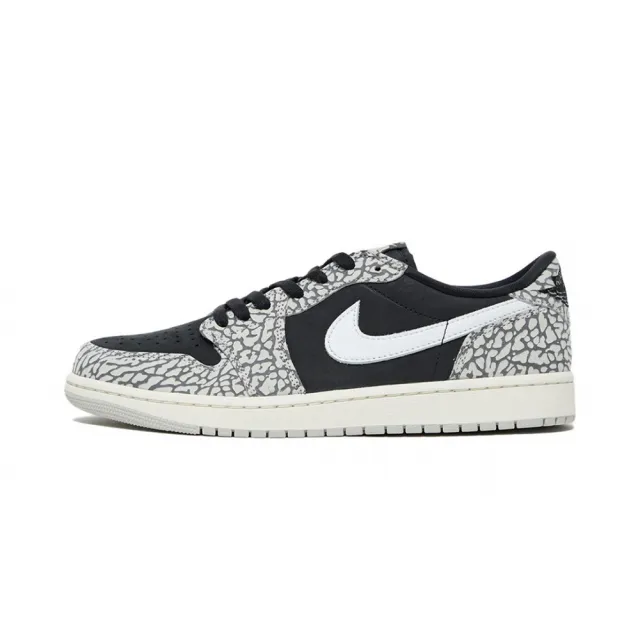 NIKE 耐吉】Air Jordan 1 Retro Low OG GS 黑灰爆裂紋大童(CZ0858-001