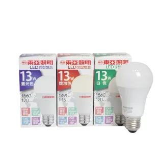 【東亞照明】6入組 LED燈泡 13W 白光 黃光 自然光 全電壓 E27 球泡燈