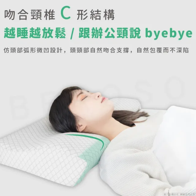 【Beroso 倍麗森】買一送一3D空氣棉防鼾護頸紓壓蝶型記憶枕頭(SGS檢驗合格 12cm 支撐頸部)