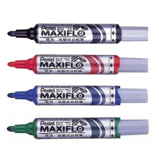 【Pentel 飛龍】後壓式白板筆 粗字圓頭 2.0mm 36支/件 MWL5M(紅、黑、藍、綠)