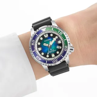【CITIZEN 星辰】PROMASTER 限量款千彩之海光動能潛水錶-藍x黑/44mm 雙12限定(BN0166-01L)