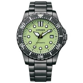 【CITIZEN 星辰】Mechanical 夜光型者機械錶-綠x黑/43mm 618限定(NJ0177-84X)