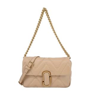 【MARC JACOBS 馬克賈伯】THE J MARC 小羊皮絎縫鏈袋兩用包(小/駝)