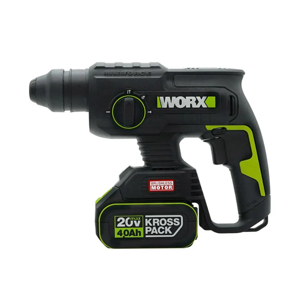 【WORX 威克士】20V 22mm 多功能輕形鋰電無刷電鎚 雙電池(WU386.1)