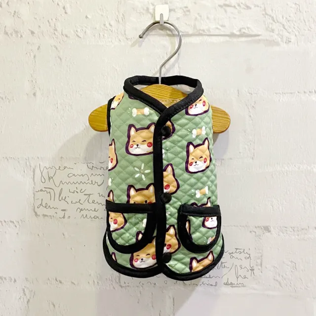 【Sassy Dog】韓風 壓紋馬甲背心 寵物睡衣/保暖衣(寵物衣服 狗衣服 貓衣服)