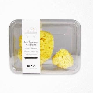 【Nizio】希臘天然海綿沐浴組-2入(8cm~12cm/絲綢一顆+蜂巢一顆)