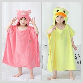 【Vanibaby】連帽浴巾衣(動物造型 吸水珊瑚絨)
