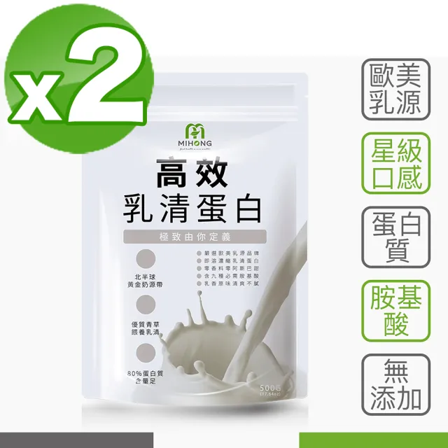 【MIHONG米鴻生醫】即溶式濃縮乳清蛋白-高效乳清蛋白 x2包(濃縮乳清蛋白 /高蛋白/大豆卵磷脂)