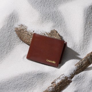 【Crocodile】男短夾 中性皮夾 9卡拉鍊中翻 Naturale 5系列-0103-11002-鱷魚皮件(男生錢包 新品