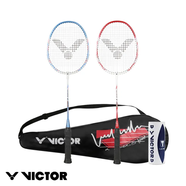 【VICTOR 勝利體育】羽球拍 對拍組 TK-8110AL 易收納 入門首選 進攻類 羽毛球拍 (贈1/4打羽球 專屬拍袋)