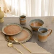 【YU Living 信歐傢居】日式窯變撞色碗二件組 670ml(二件一組/漸層藍灰色咖啡色/餐碗 湯碗 沙拉碗)