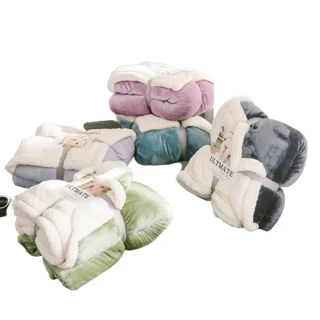【Annette】純色雙層加厚法蘭絨羊羔絨毛毯 全新升級版1.6KG(多色任選)
