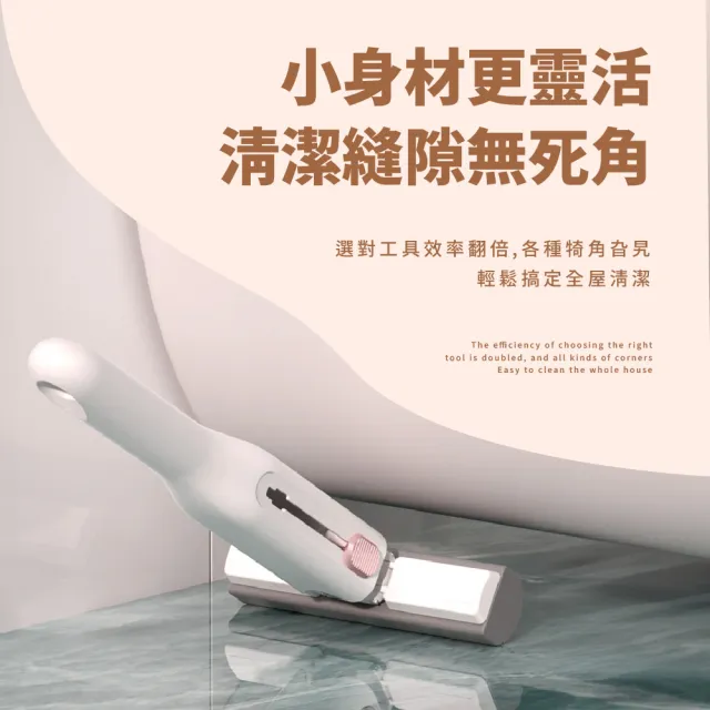 【清潔工具】免手洗迷你小拖把-送海綿頭3入(便攜 乾濕兩用 桌面 清潔 居家 擦玻璃)