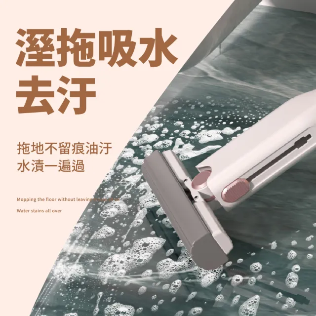 【清潔工具】免手洗迷你小拖把-送海綿頭3入(便攜 乾濕兩用 桌面 清潔 居家 擦玻璃)