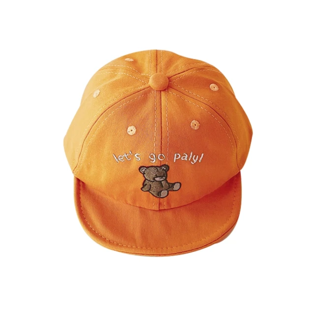 【Baby 童衣】任選 可愛刺繡熊寶寶棒球帽 寶寶遮陽帽 多色兒童棒球帽 88926(橘色)