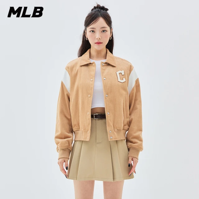 MLBMLB 女版燈芯絨棒球外套 Varsity系列 克里夫蘭守護者隊(3FJPV0234-45BGS)