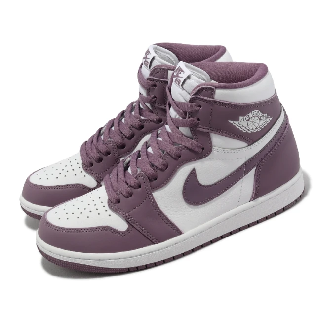 NIKE 耐吉NIKE 耐吉 休閒鞋 Air Jordan 1 Retro High OG 男鞋 白 紫 AJ1 高筒(DZ5485-105)