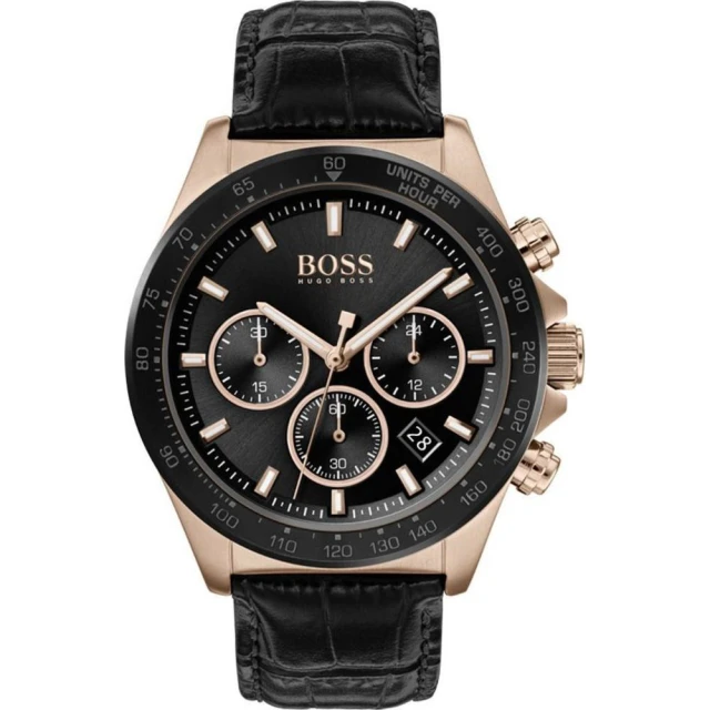 HUGO BOSSHUGO BOSS HB1513753德式競速經典玫瑰金三眼計時腕錶.(小勞系列經典玫瑰金三眼計時腕表)