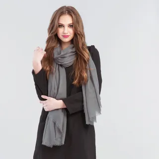 【5TH AVE】第五大道 500支紗  羊絨 圍巾 / 披肩(艾菲爾鐵塔灰)