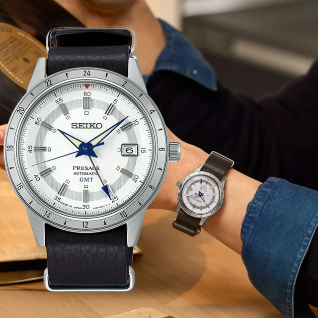 【SEIKO 精工】Presage 製錶110週年限量60年代復刻GMT機械男錶-銀x咖啡/40.8mm(SSK015J1/4R34-00E0J)