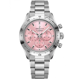 【ZENITH】CHRONOMASTER 自動上鍊鏈帶腕表x粉紅x41mm(03.3109.3600/18.M3100)