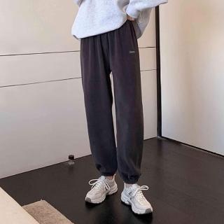 【LANNI 藍尼】★加厚暖暖雙面絨可外穿高腰居家休閒褲(寬鬆/保暖/長褲/九分褲)