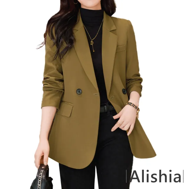 【Alishia】各式百搭風格簡約休閒西裝外套 S-4XL(現+預  黃 / 黑 / 軍綠)