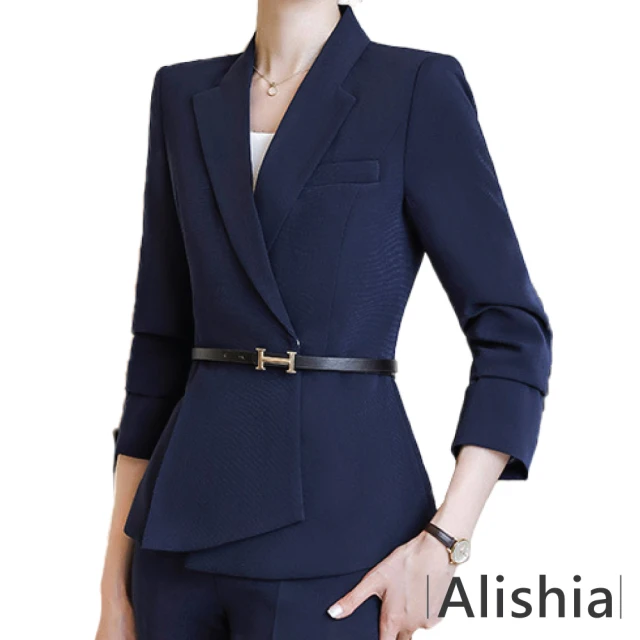 Alishia 摩登都市風格收腰西裝外套 S-4XL(現+預 灰 / 深藍 / 黑)