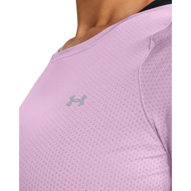 【UNDER ARMOUR】UA 女 ARMOUR HG 短袖T-Shirt _1328964-174(粉紫)