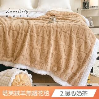 【寢城之戀】塔芙絨+羊羔絨 韓系3D立體緹花 抗靜電保暖毯被 棉被 被胎 被芯 毛毯(150X200公分 多款任選)