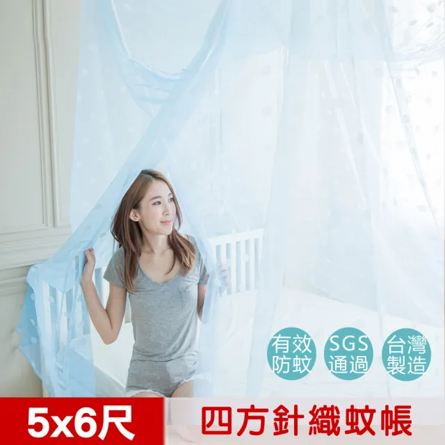 【凱蕾絲帝】雙人5尺針織蚊帳100%台灣製造-大空間專用(開單門-三色可選)