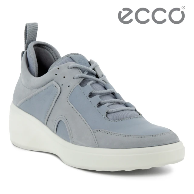 ecco SOFT 7 WEDGE W 時尚運動風厚底增高休閒鞋 女鞋(藍色 47092358295)