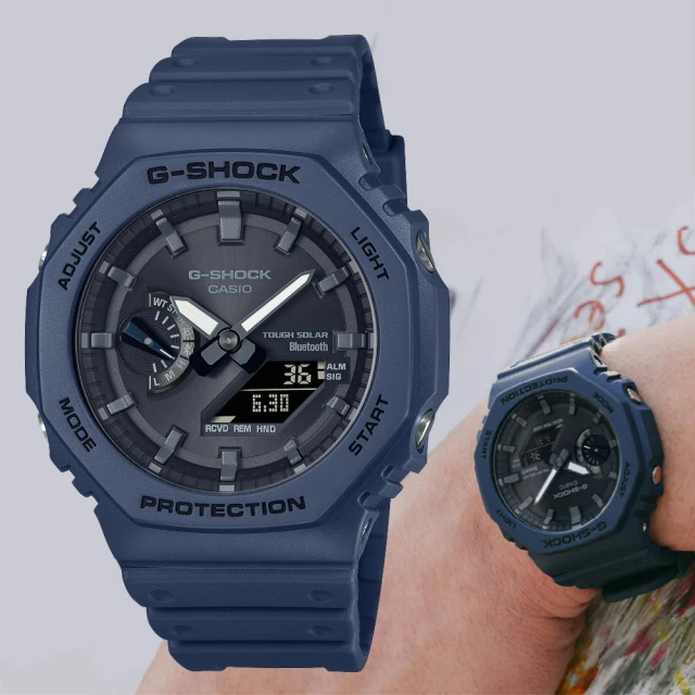 CASIO 卡西歐CASIO 卡西歐 G-SHOCK 農家橡樹 藍牙連線 太陽能八角雙顯腕錶(GA-B2100-2A)