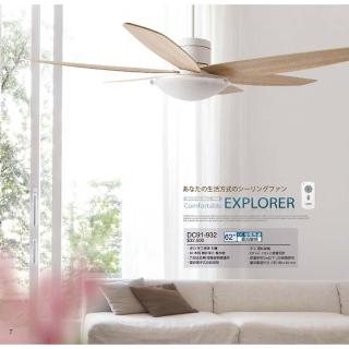 燈王的店 將財 臺灣製 62吋DC吊扇+燈具附遙控器110V DC91-932白/DC91-931黑(無線遙控/六葉吊扇)