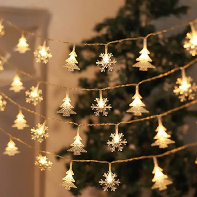 【北熊の天空】雪花+聖誕樹燈串 10米 佈置燈串聖誕裝飾燈飾(聖誕燈 氣氛燈 串燈 聖誕節 聖誕佈置)