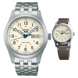 【SEIKO 精工】5 Sports 製錶110週年復古運動機械錶-米色x銀/39.4mm 雙12限定(SRPK41K1/4R36-15L0S)