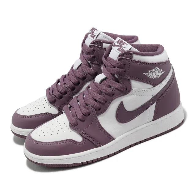 NIKE 耐吉】休閒鞋Air Jordan 1 Retro High OG GS 女鞋大童白紫AJ1 高