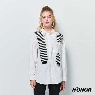 【HONOR 山形屋】假兩件披袖口袋襯衫(MOMO獨家限定)