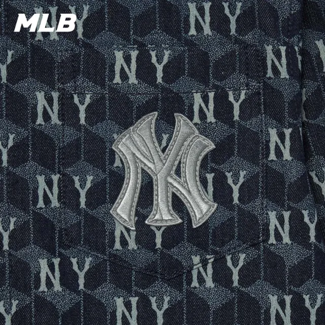 【MLB】牛仔丹寧襯衫 CUBE MONOGRAM系列 紐約洋基隊(3ADRM0734-50NYD)