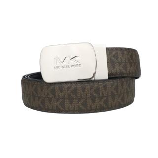 【Michael Kors】方牌滿版防刮雙面用皮帶(咖)