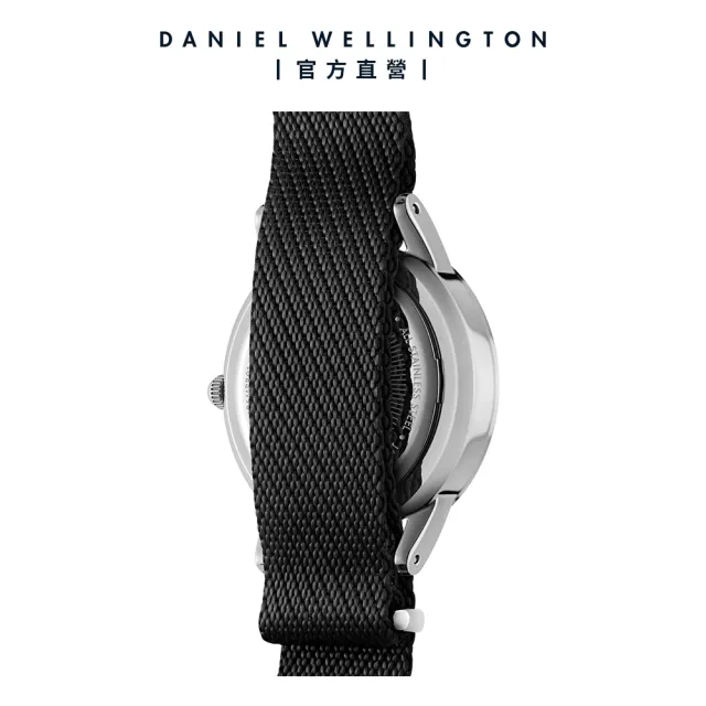 【Daniel Wellington】DW 手錶 DW ICONIC BLACK NATO 40MM 雙色經典織紋錶-冰川白錶盤(DW00100677)