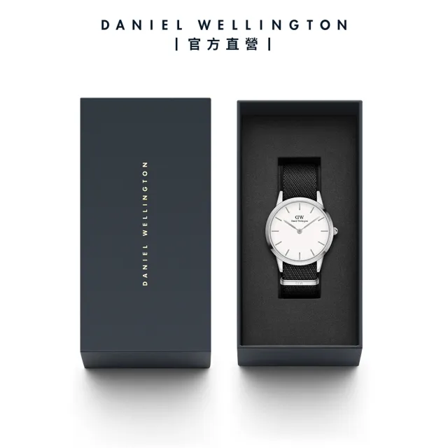 【Daniel Wellington】DW 手錶 DW ICONIC BLACK NATO 40MM 雙色經典織紋錶-冰川白錶盤(DW00100677)